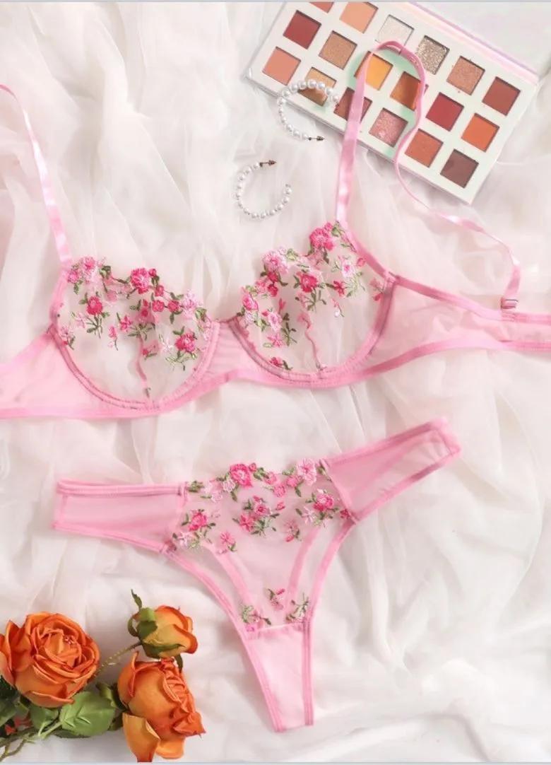 09 Carnation Caress Lingerie Set*