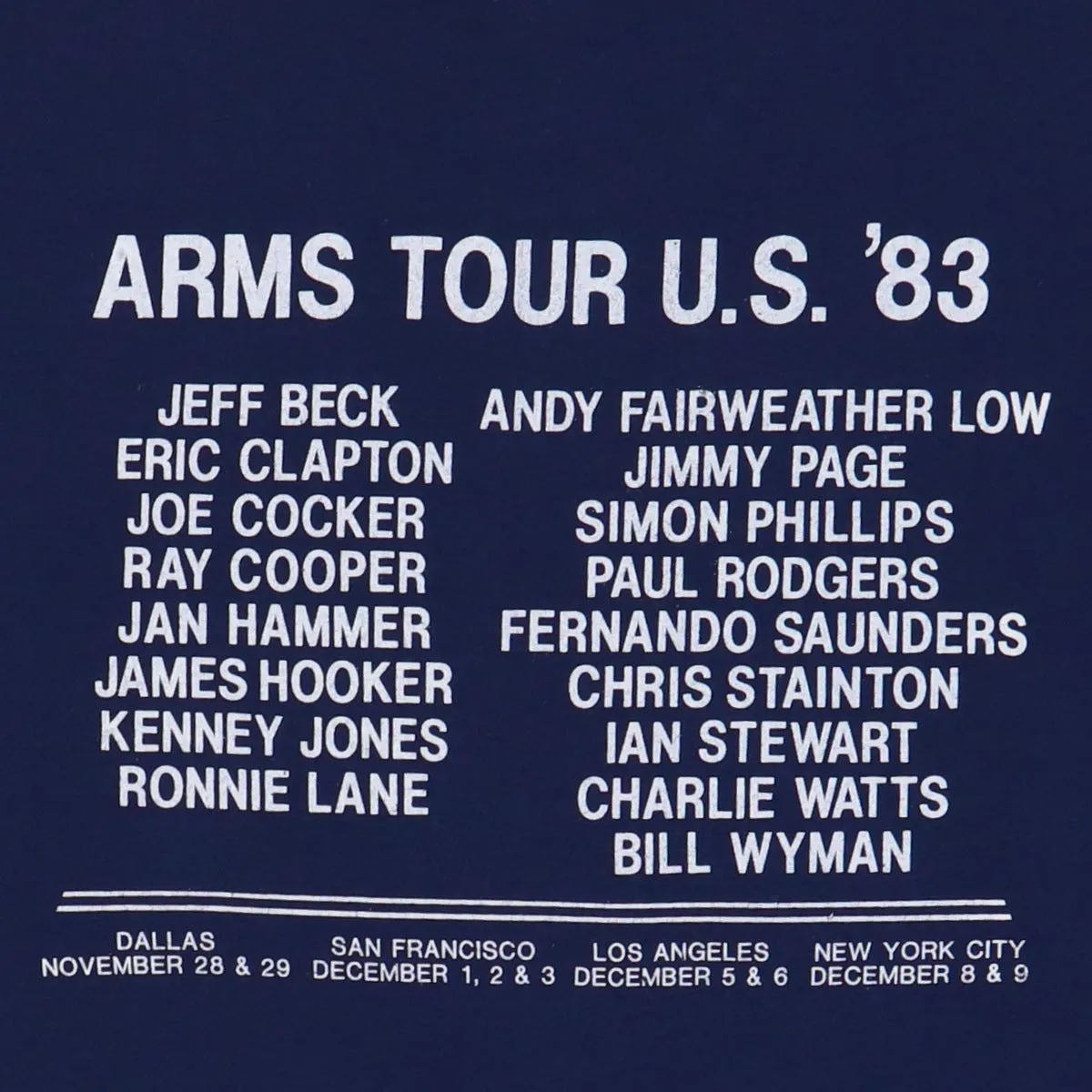 1983 Ronnie Lane Arms Benefit Shirt