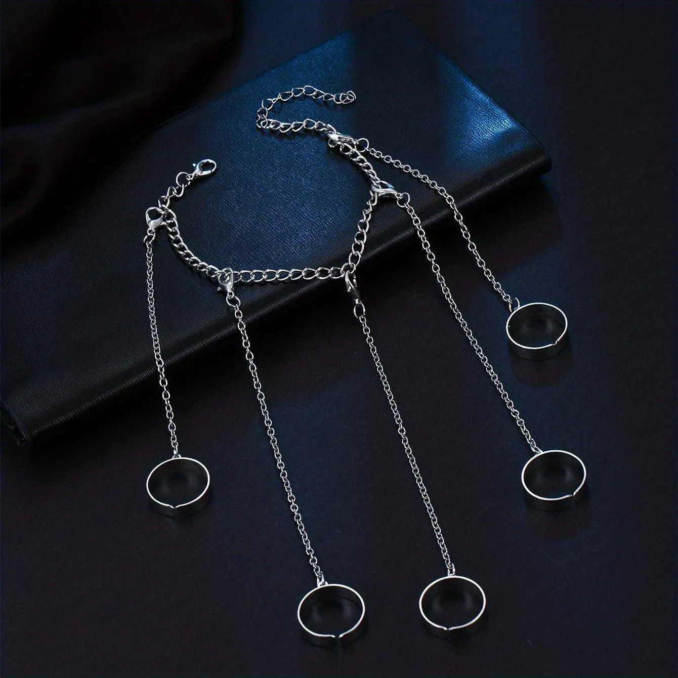 1PC Trendy Finger Ring Hiphop Chic With Chain Design