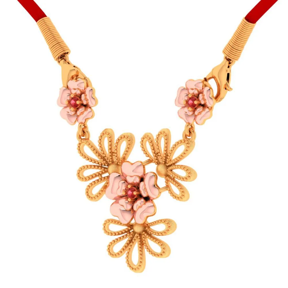 22k Floral Designed Gold Necklace