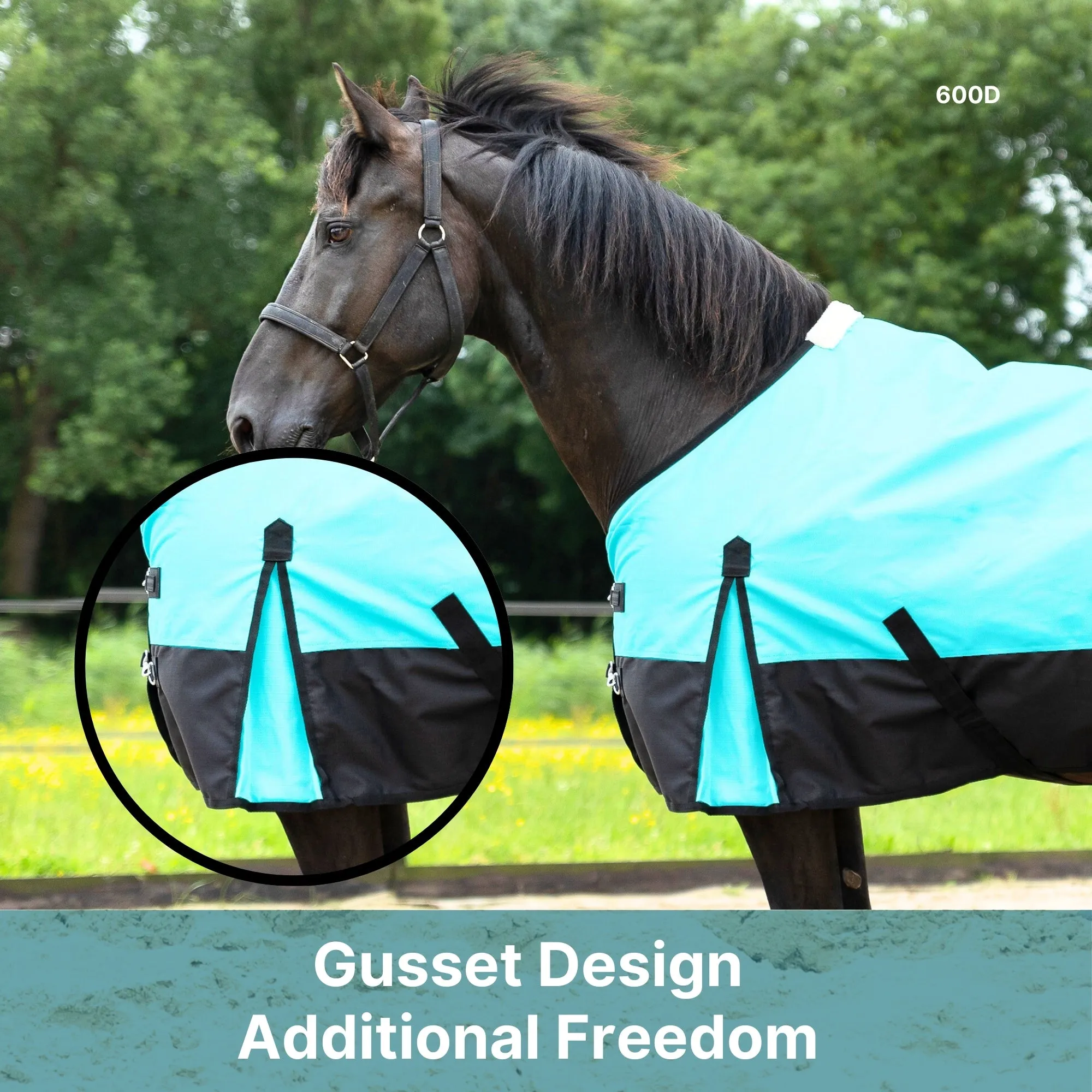 600 Denier Lightweight Waterproof & Breathable Horse Rain Sheet