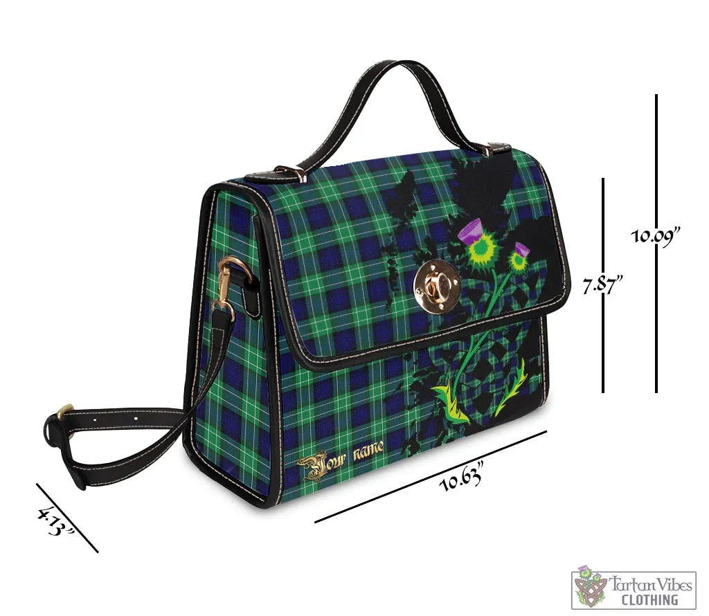 Abercrombie Tartan Waterproof Canvas Bag with Scotland Map and Thistle Celtic Accents