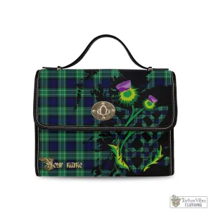 Abercrombie Tartan Waterproof Canvas Bag with Scotland Map and Thistle Celtic Accents