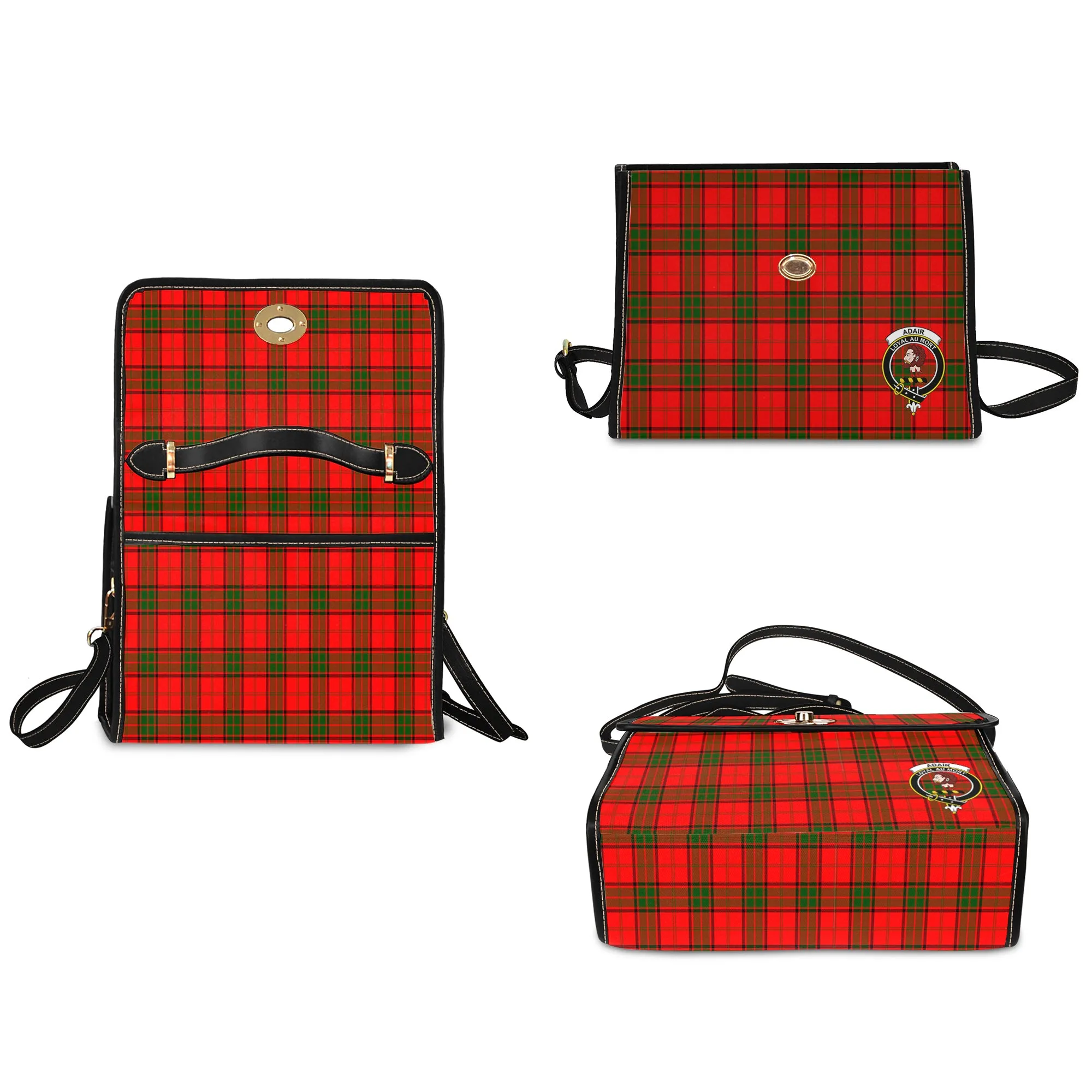 Adair Tartan Waterproof Canvas Bag with Family Crest