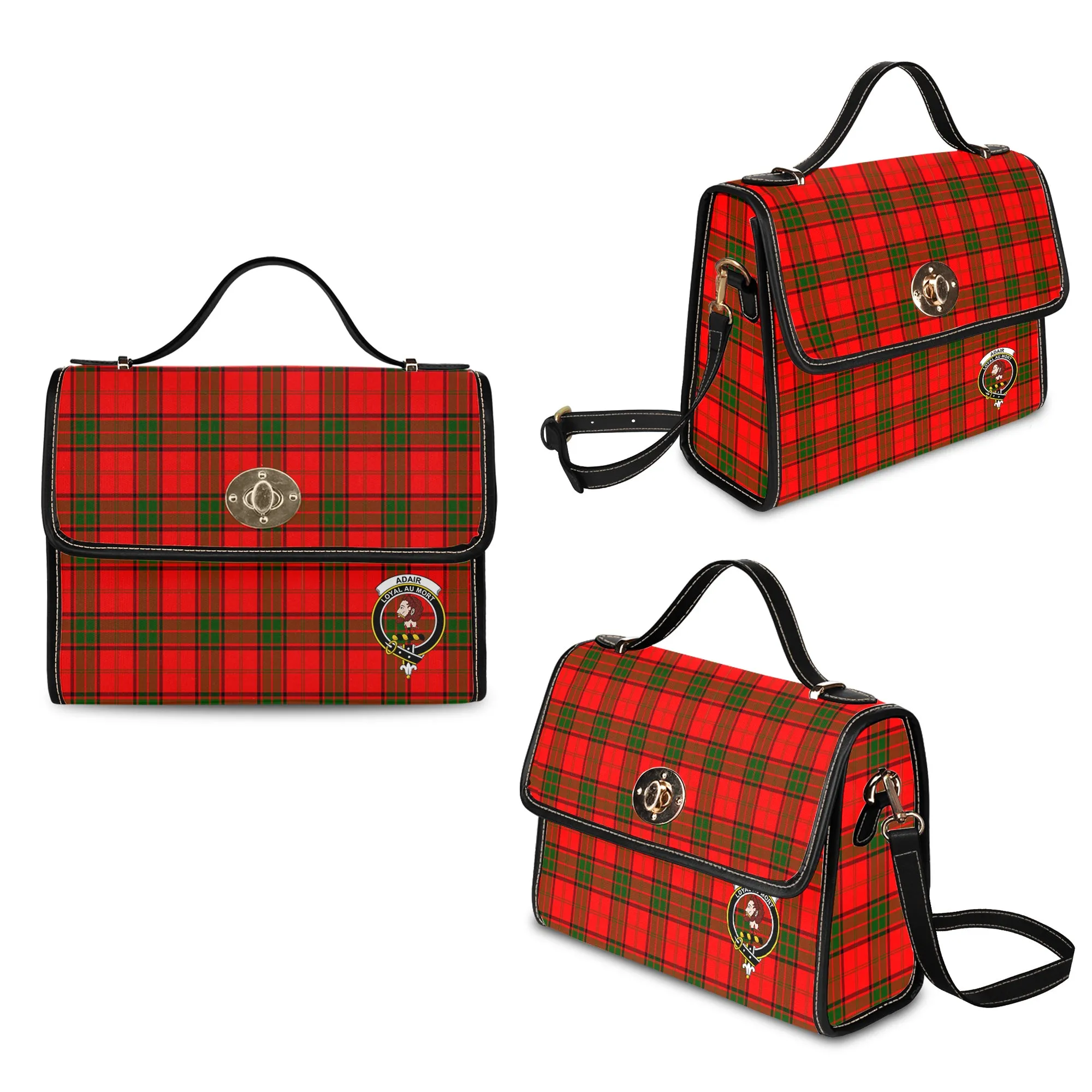 Adair Tartan Waterproof Canvas Bag with Family Crest