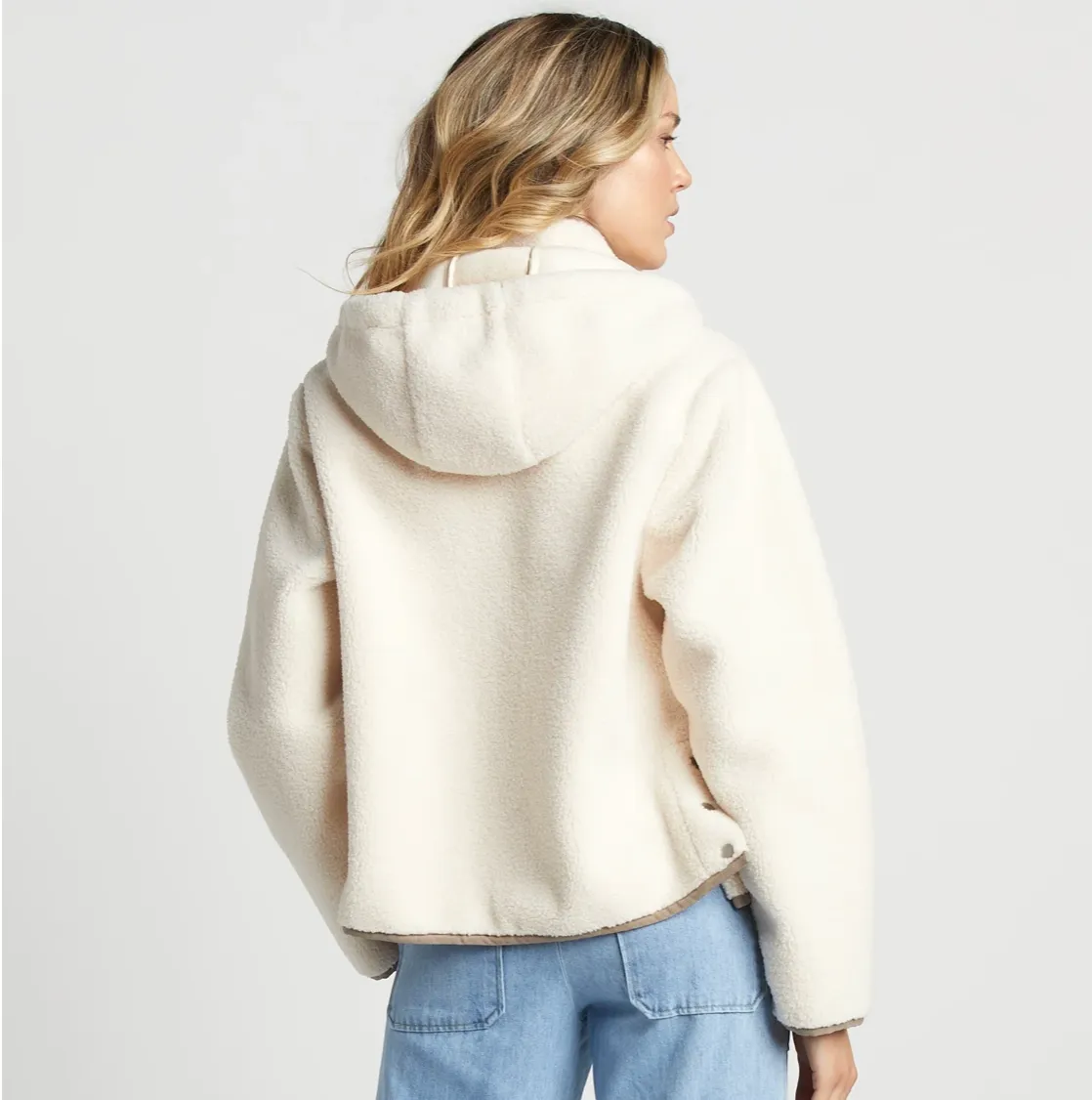 Adroit Sydney Faux Shearling Jacket w/Detachable Hood