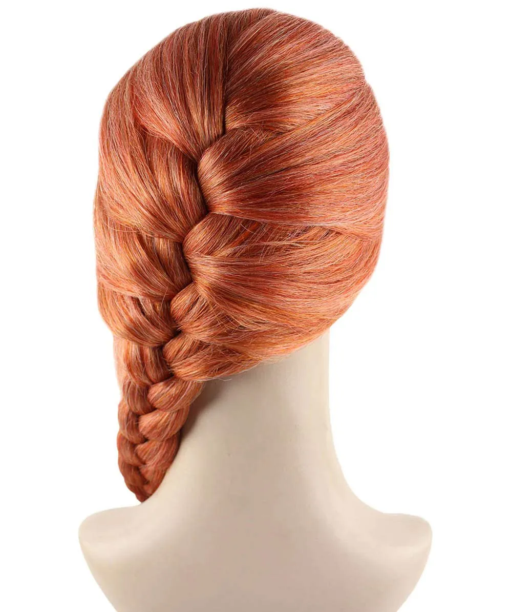 Adult Women Braided Side Part Wig, Peach Color Options, Flame-retardant Synthetic Fiber