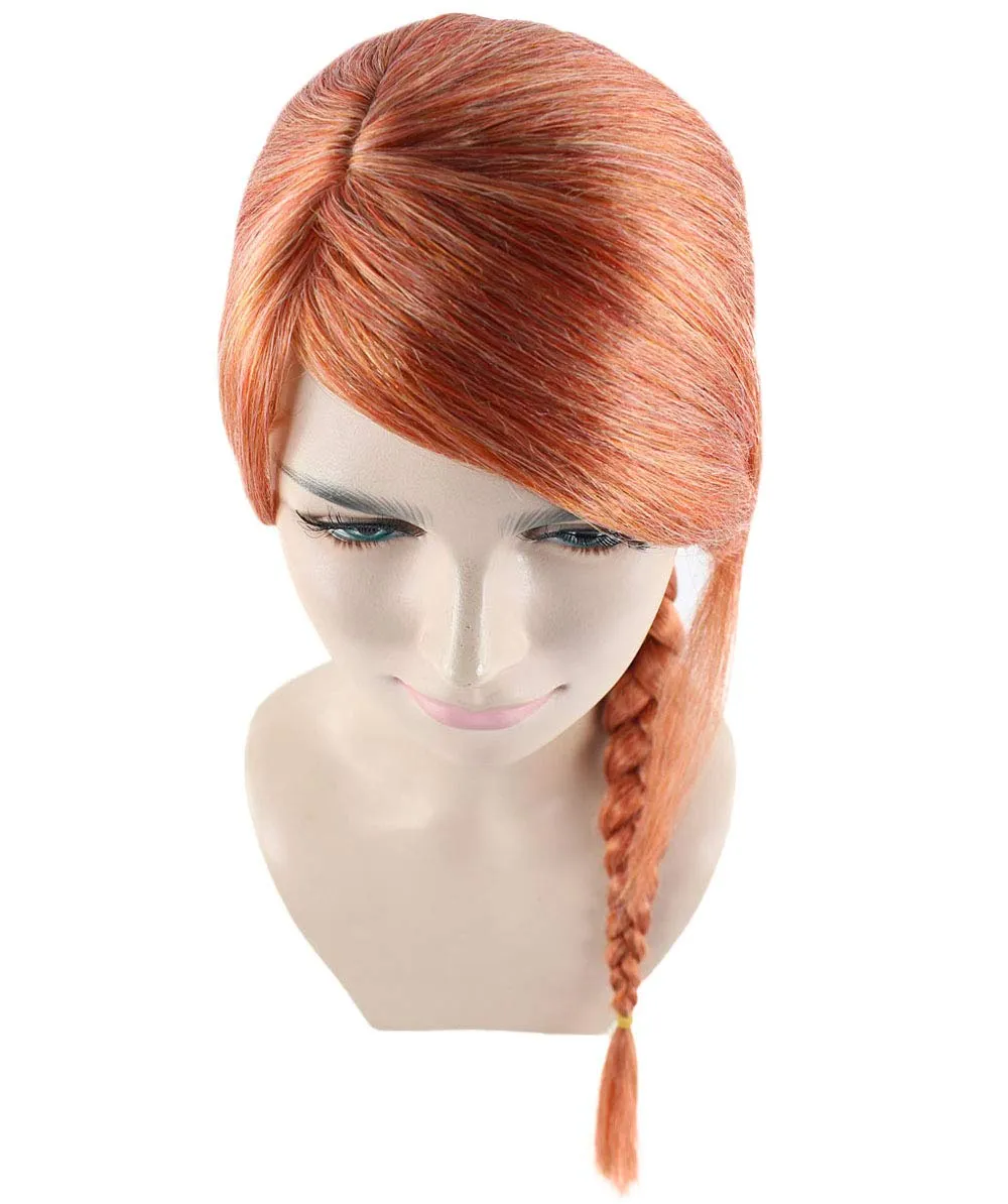 Adult Women Braided Side Part Wig, Peach Color Options, Flame-retardant Synthetic Fiber