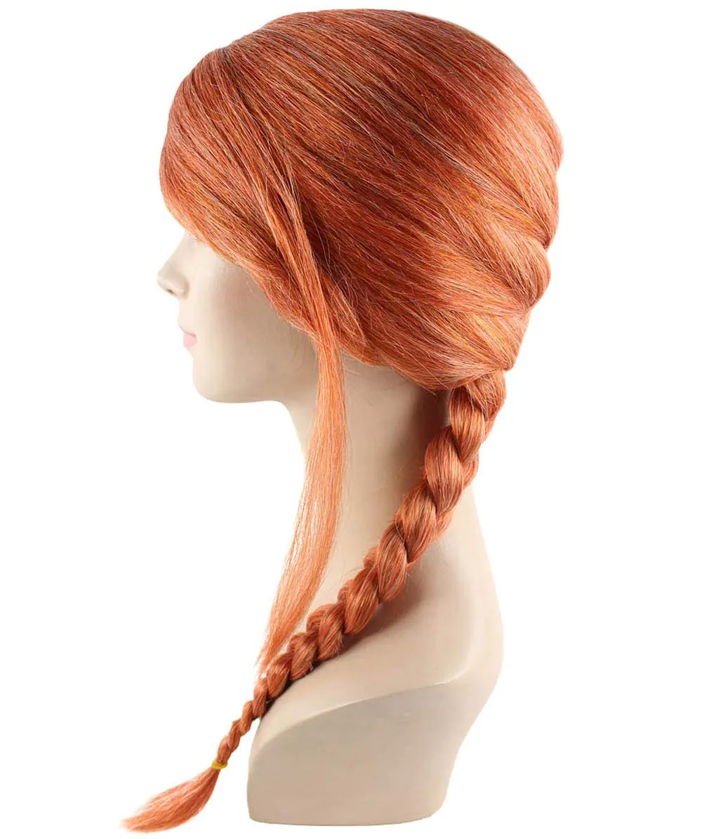 Adult Women Braided Side Part Wig, Peach Color Options, Flame-retardant Synthetic Fiber