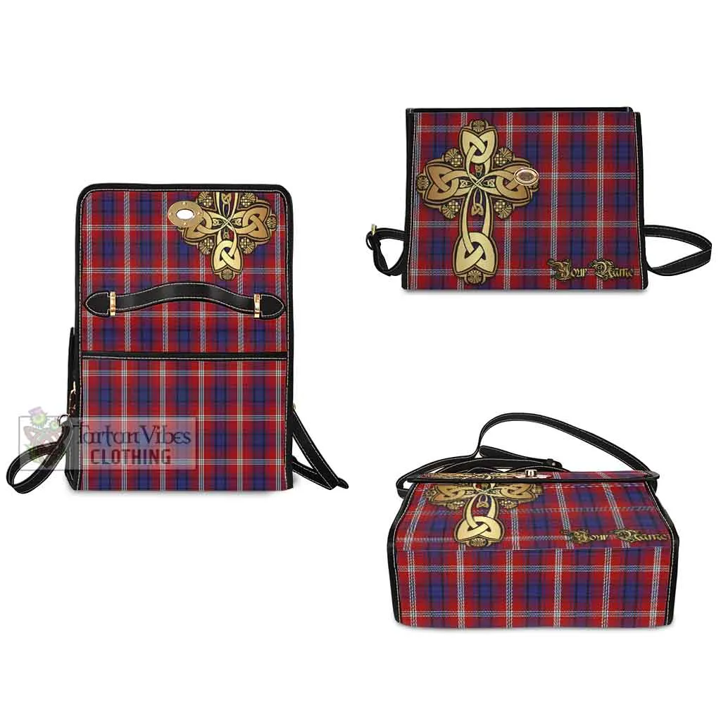 Ainslie Tartan Waterproof Canvas Bag Golden Thistle Celtic Cross Style