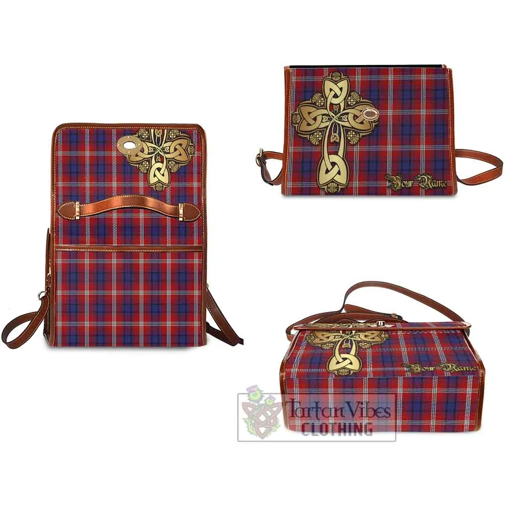 Ainslie Tartan Waterproof Canvas Bag Golden Thistle Celtic Cross Style