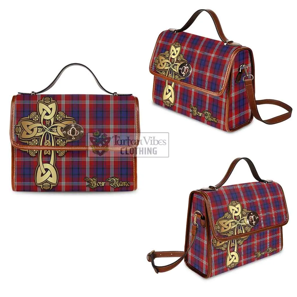 Ainslie Tartan Waterproof Canvas Bag Golden Thistle Celtic Cross Style