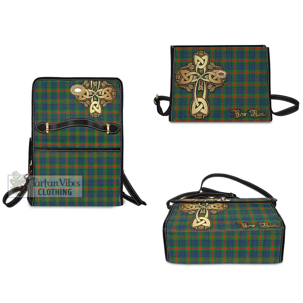 Aiton Tartan Waterproof Canvas Bag Golden Thistle Celtic Cross Style