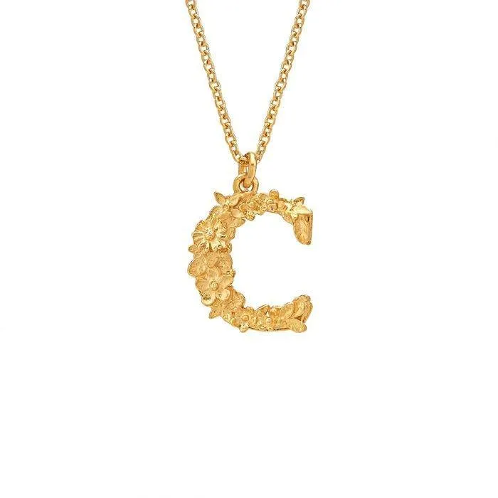 Alex Monroe Floral Letter C Necklace