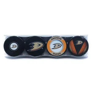 Anaheim Ducks Inglasco NHL Logo Hockey Puck (4 Pack)