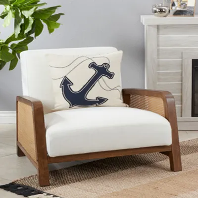 Anchor Applique Pillow - Down Filled