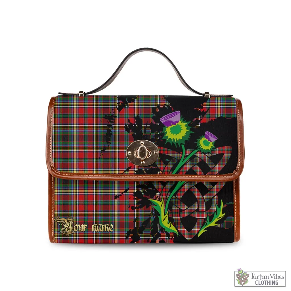 Anderson of Arbrake Tartan Waterproof Canvas Bag with Scotland Map and Thistle Celtic Accents