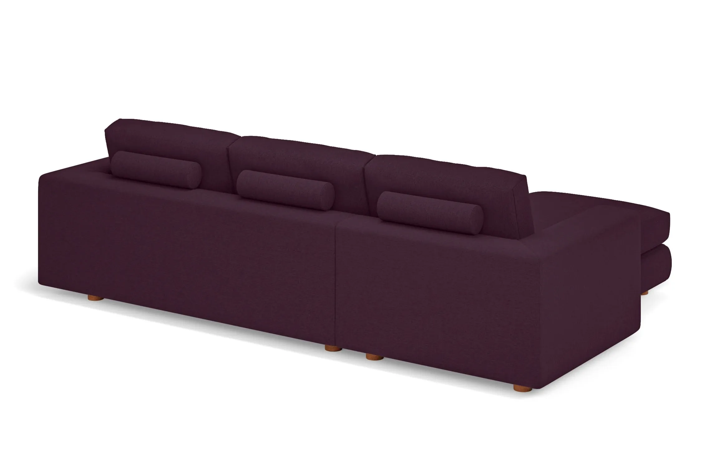 Arezzo 3 Seater Left Hand Facing Chaise Lounge Corner Sofa Purple Linen Fabric