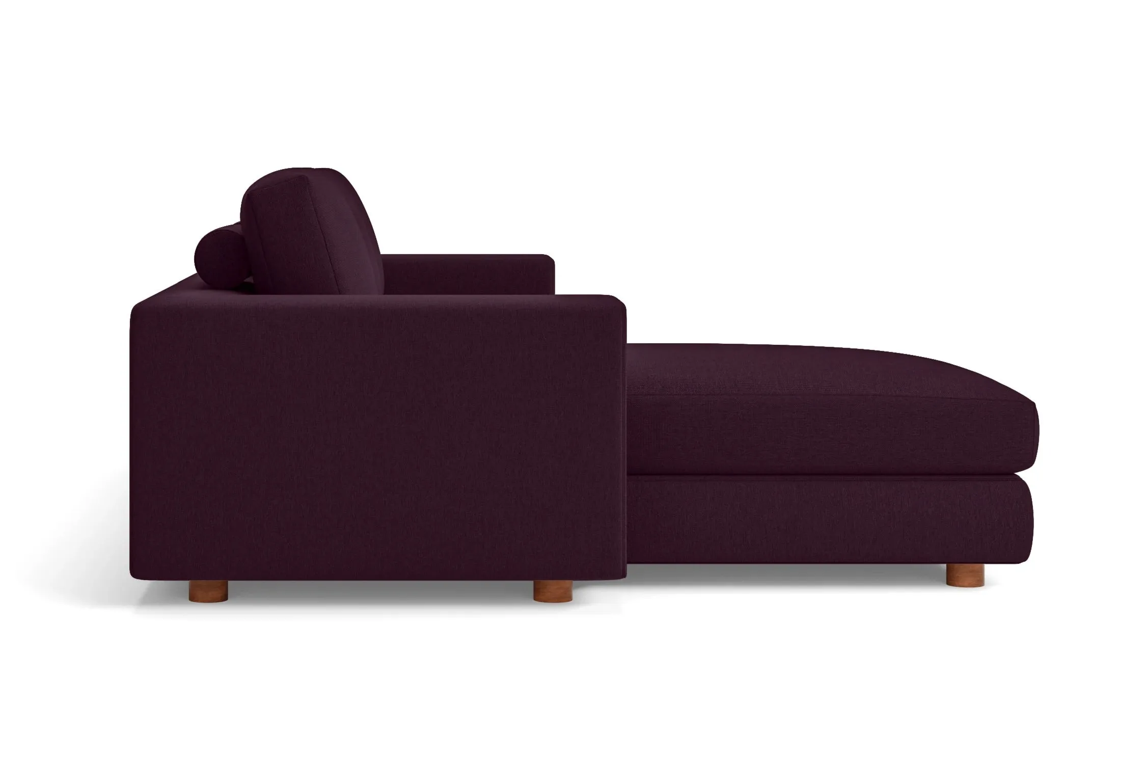 Arezzo 3 Seater Left Hand Facing Chaise Lounge Corner Sofa Purple Linen Fabric