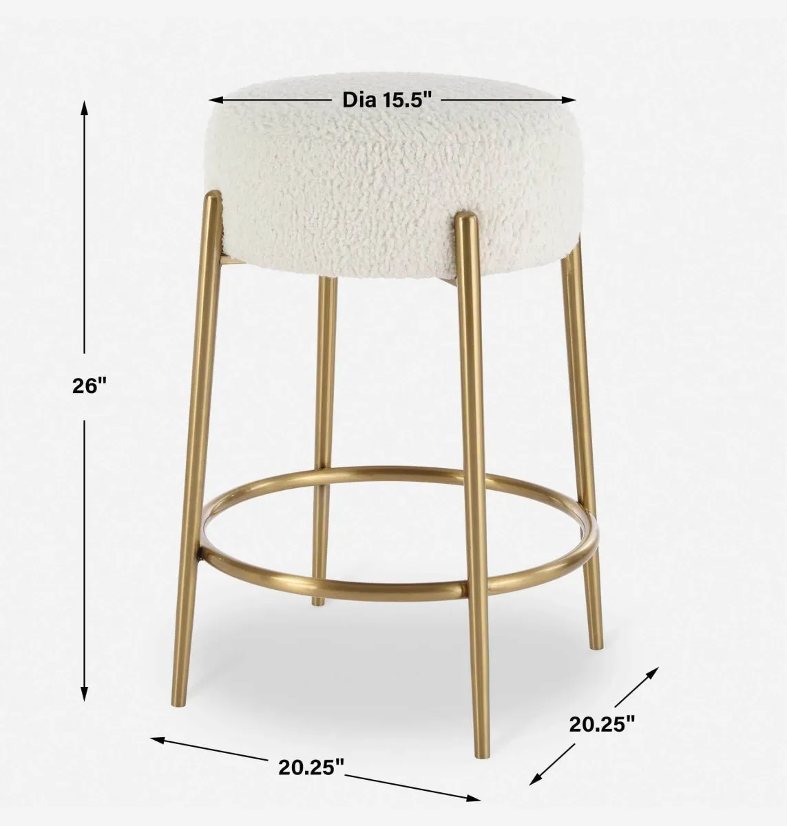 Arles Brass Counter Stool