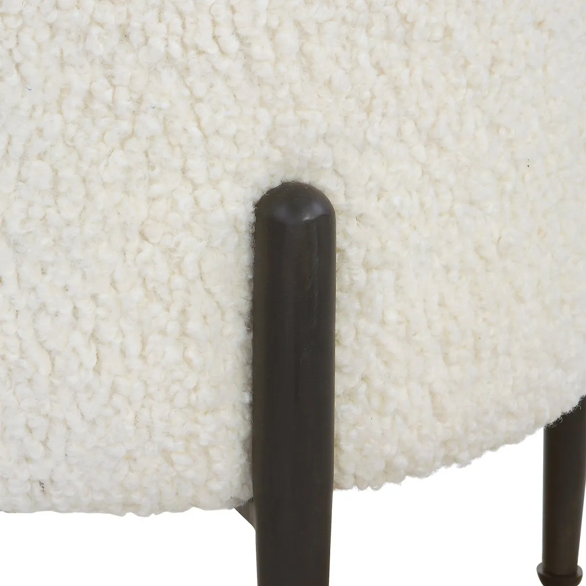 Arles White Shearling Ottoman