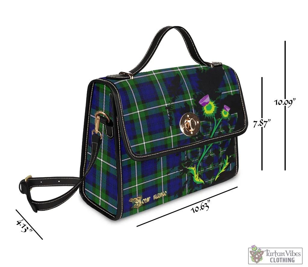 Bannerman Tartan Waterproof Canvas Bag with Scotland Map and Thistle Celtic Accents