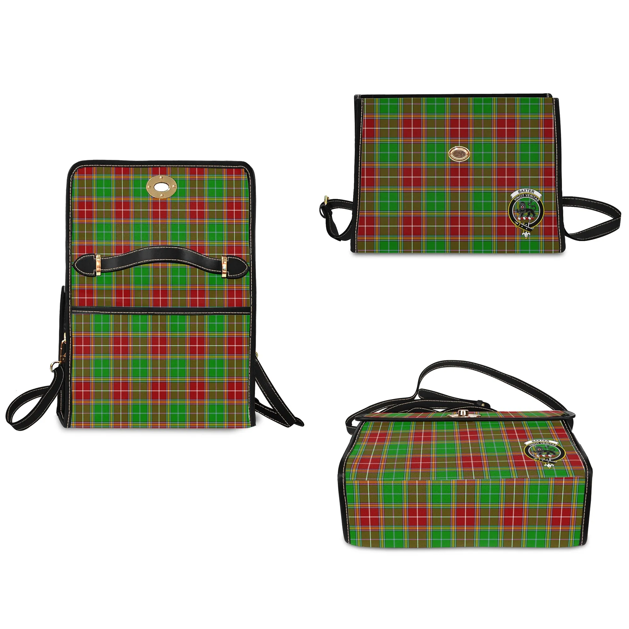 Baxter Modern Tartan Waterproof Canvas Bag with Family Crest