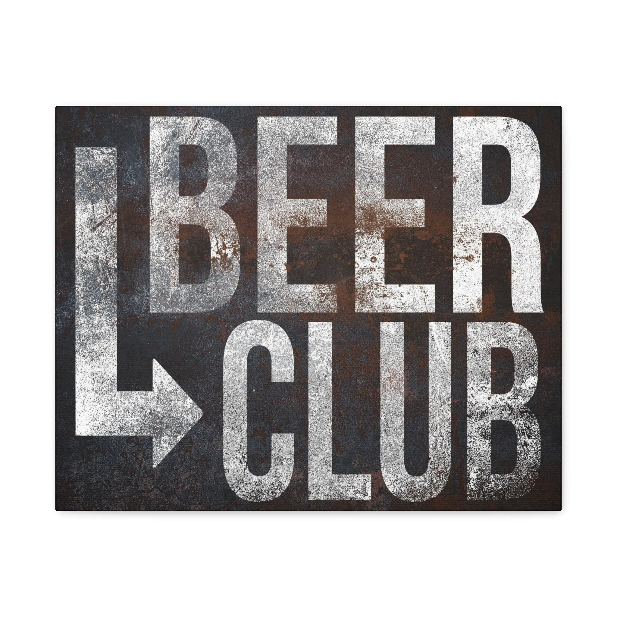 Black & White Rustic "Beer Club" Canvas Sign - Retro Living Room Home Bar Wall Art