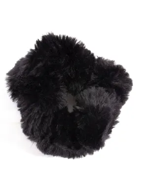 Black Fluffy Scrunchie