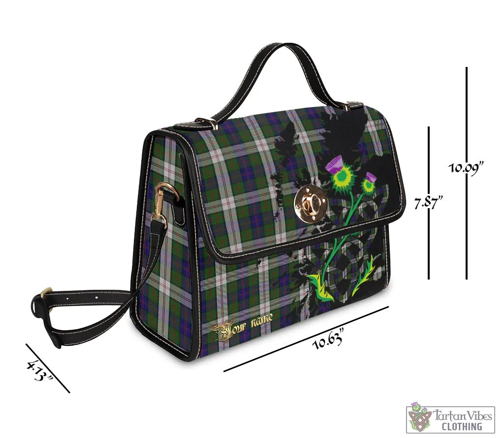 Blair Dress Tartan Waterproof Canvas Bag with Scotland Map and Thistle Celtic Accents