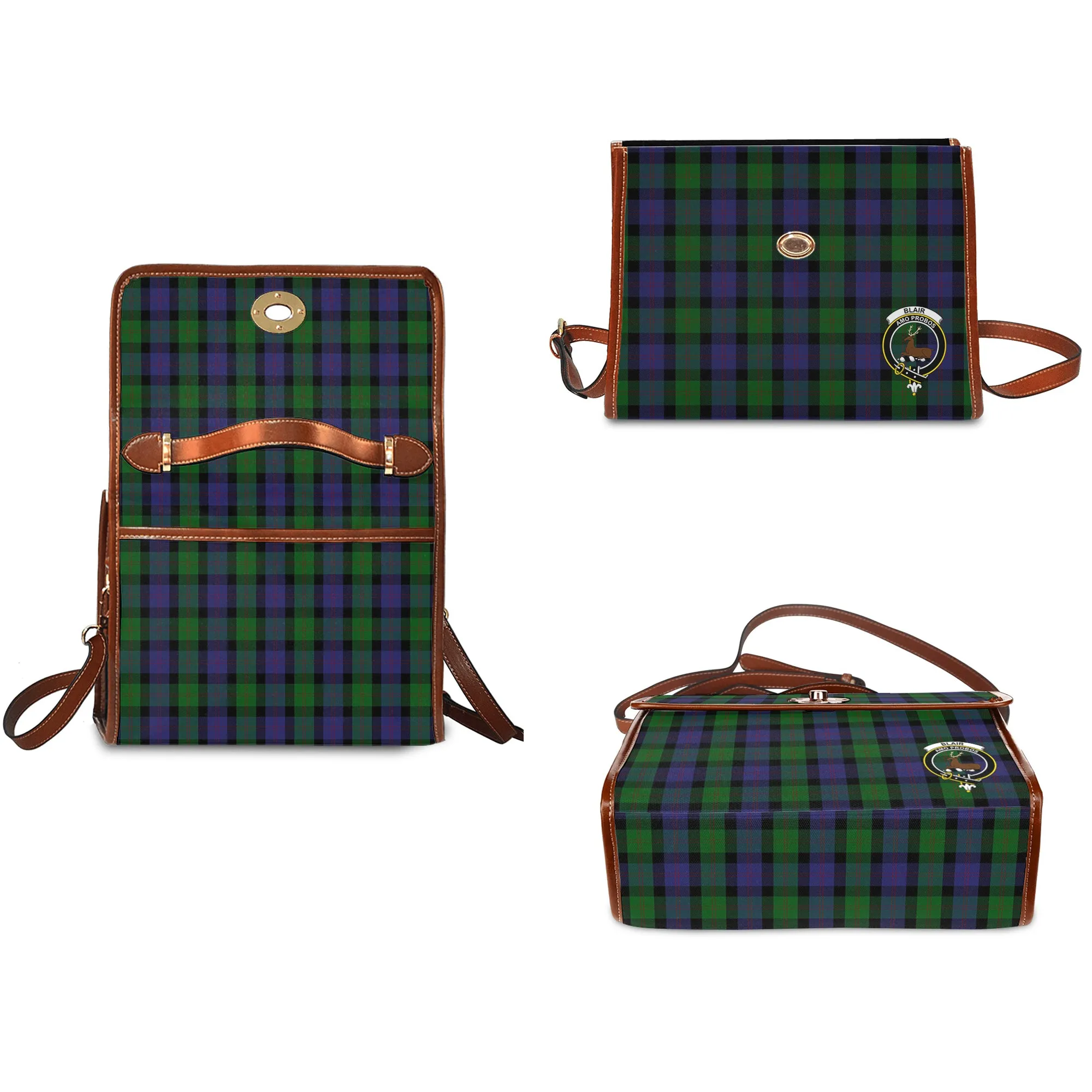 Blair Tartan Waterproof Canvas Bag with Family Crest