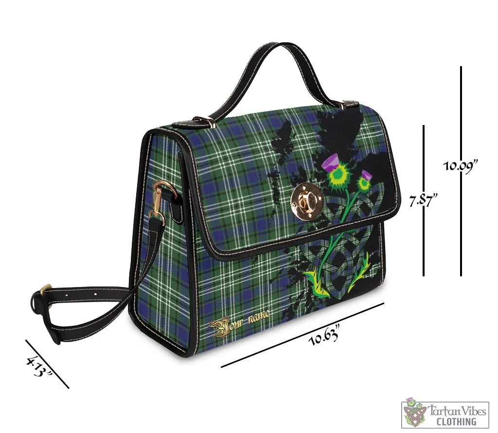 Blyth Tartan Waterproof Canvas Bag with Scotland Map and Thistle Celtic Accents