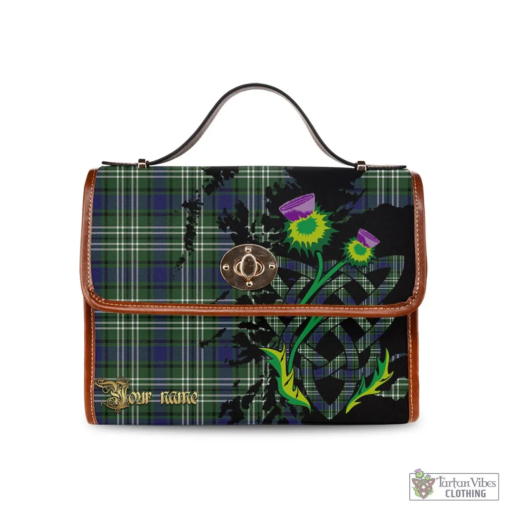 Blyth Tartan Waterproof Canvas Bag with Scotland Map and Thistle Celtic Accents