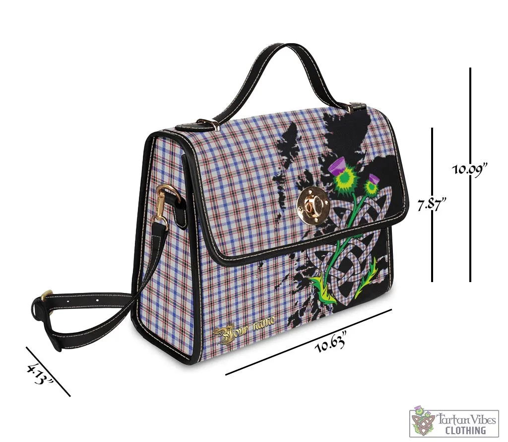 Boswell Tartan Waterproof Canvas Bag with Scotland Map and Thistle Celtic Accents