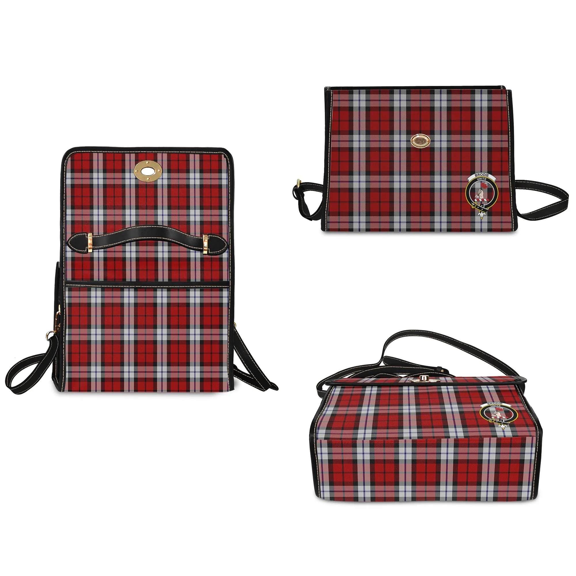 Brodie Dress Tartan Waterproof Canvas Bag with Family Crest