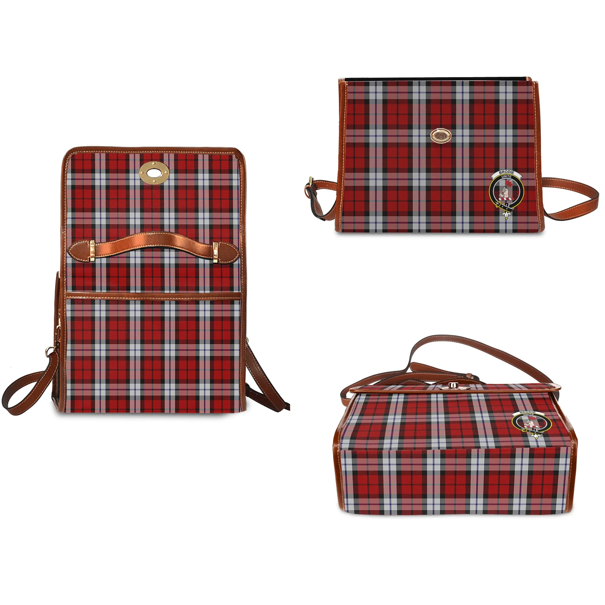 Brodie Dress Tartan Waterproof Canvas Bag with Family Crest