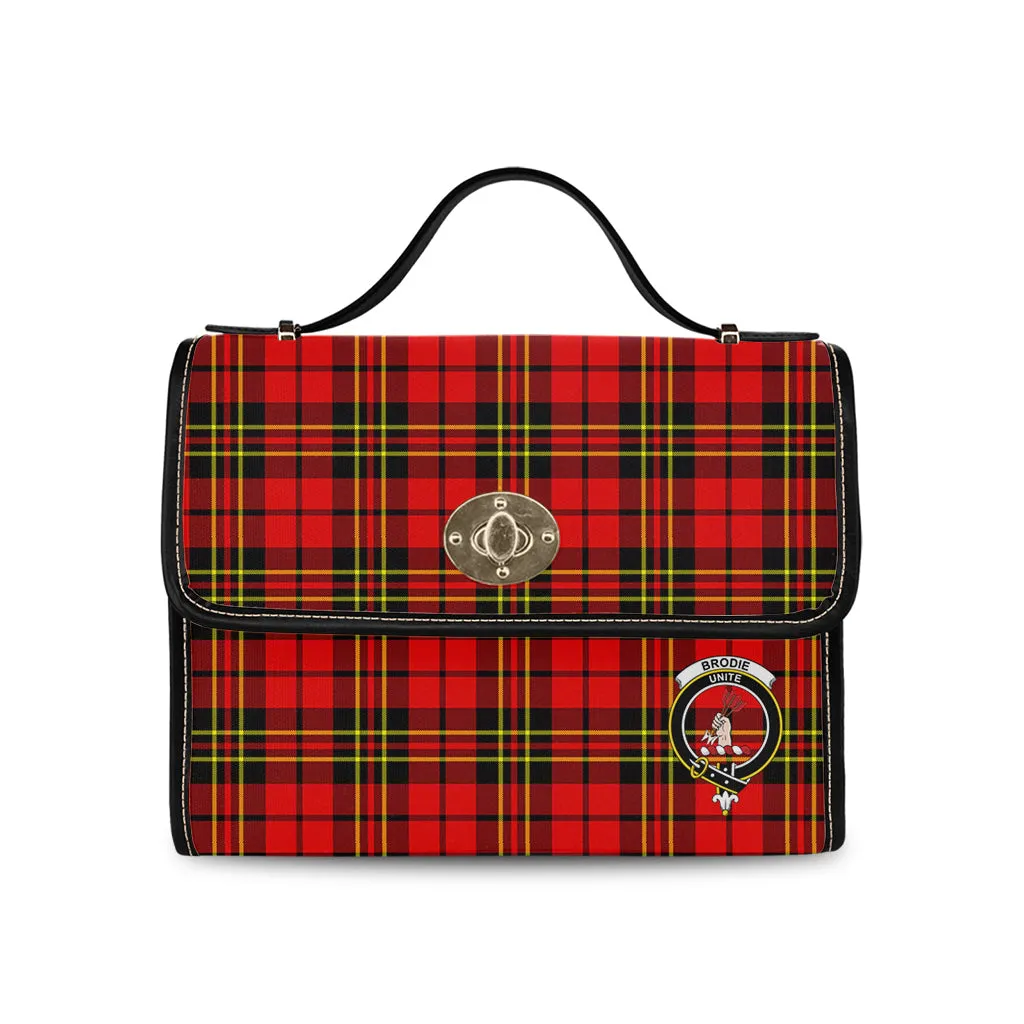 Brodie Modern Tartan Waterproof Canvas Bag with Family Crest