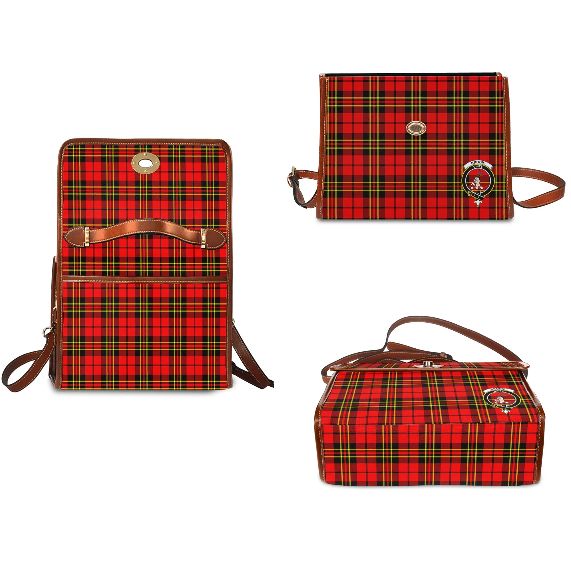 Brodie Modern Tartan Waterproof Canvas Bag with Family Crest