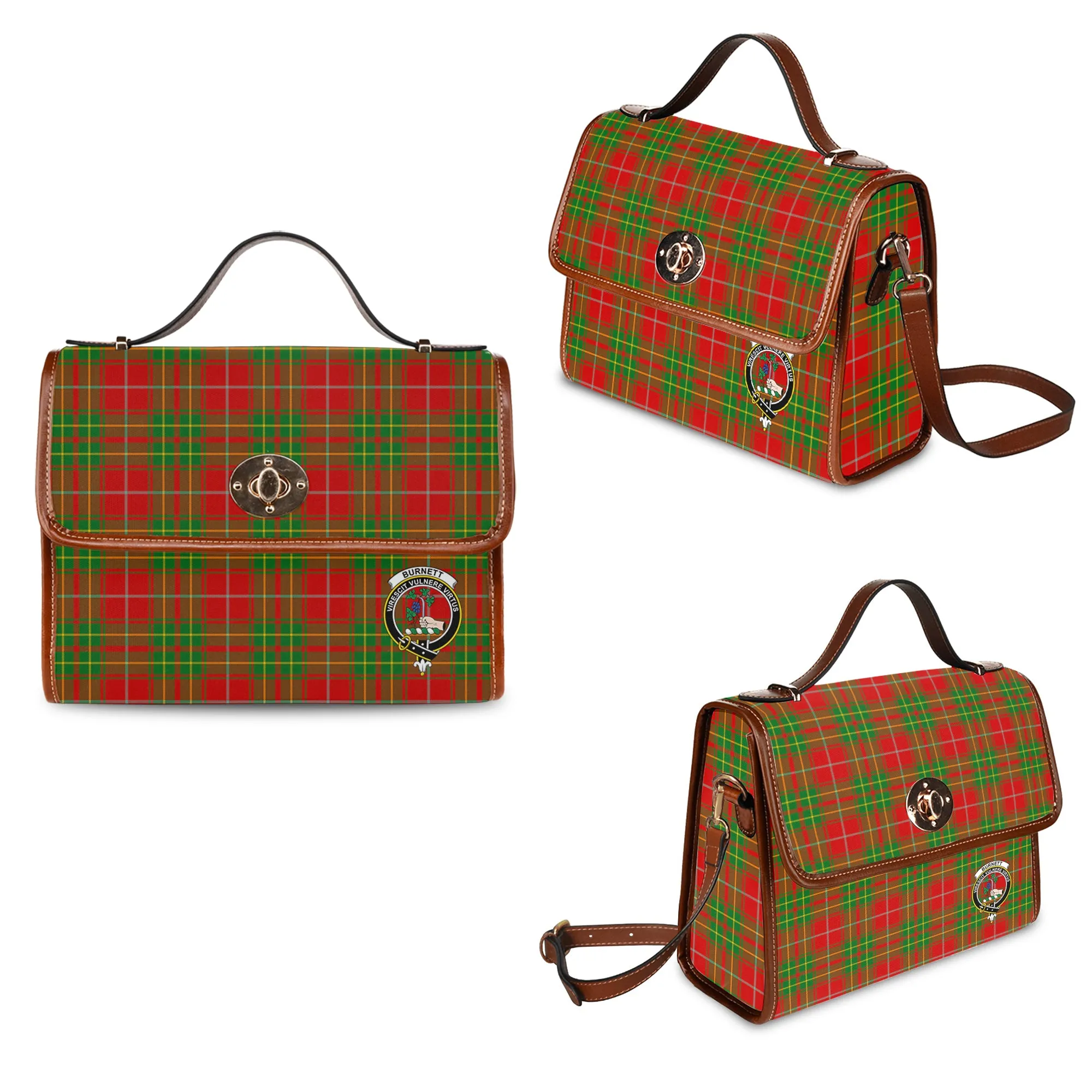 Burnett Tartan Waterproof Canvas Bag with Family Crest