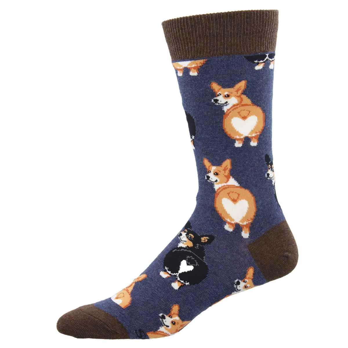 Corgi Butt (Blue) Men's Crew Sock