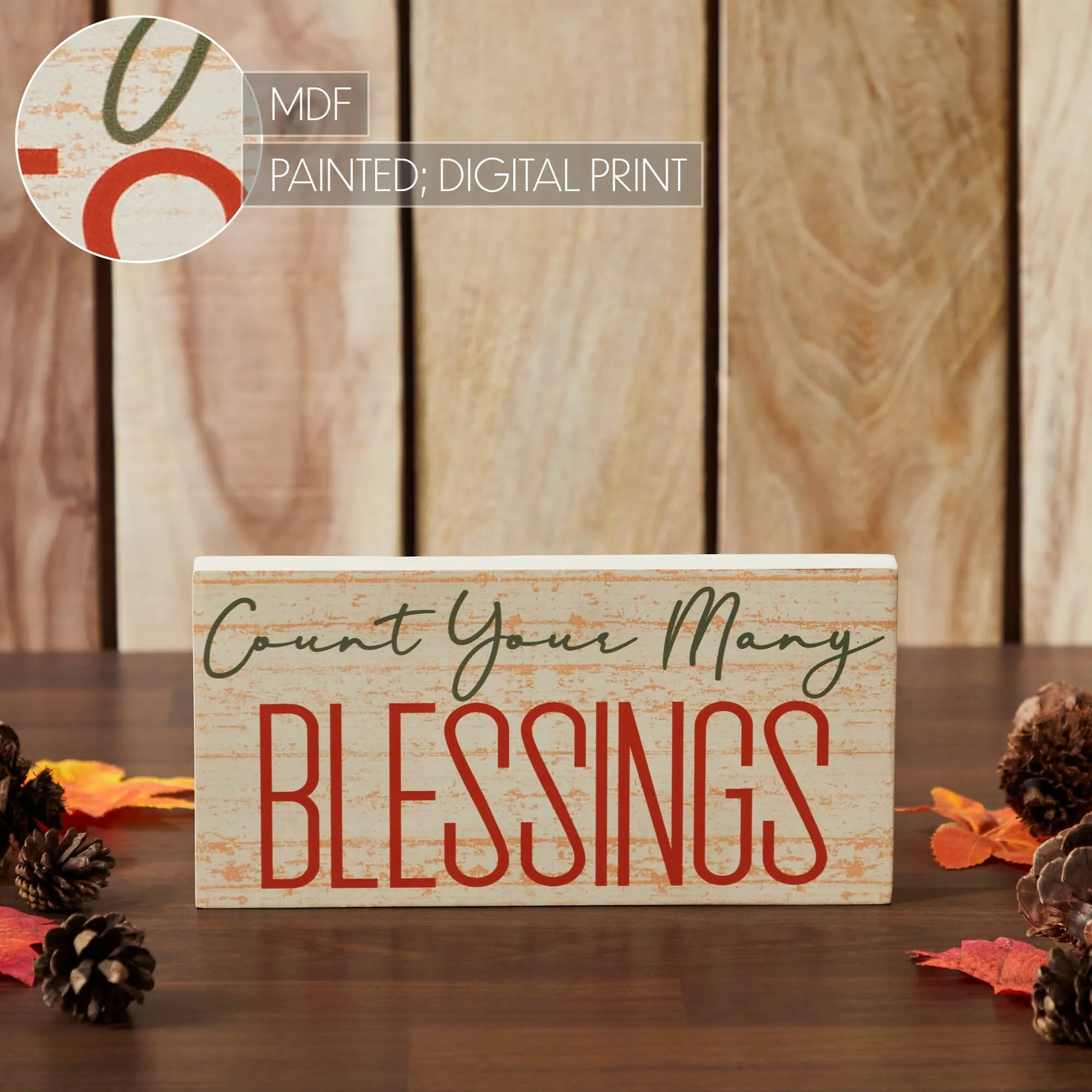 Count Your Many Blessings Sign - 3x14"