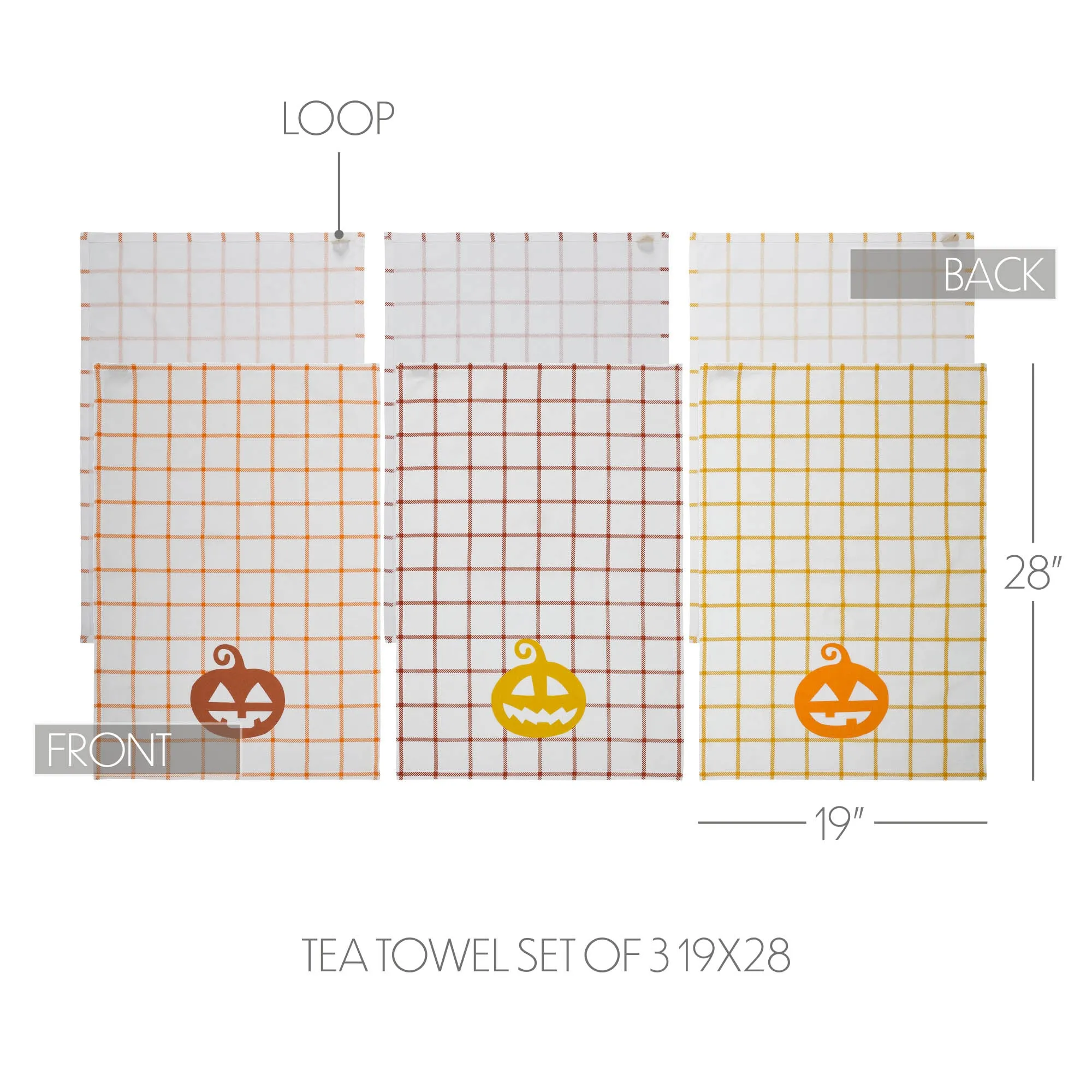 Country Halloween Tea Towel Set of 3 19x28