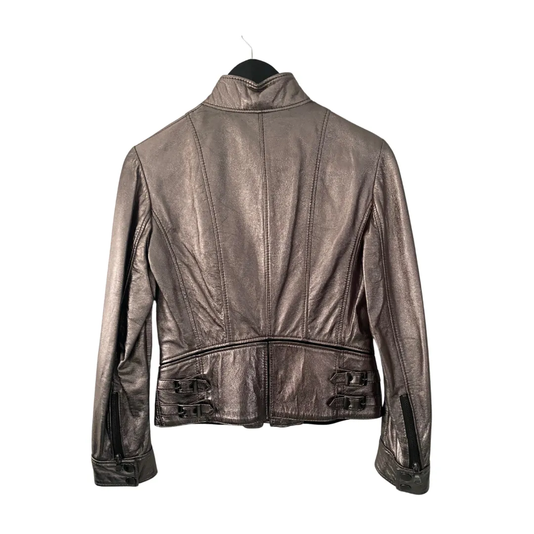 D&G Leather Jacket Metallic SIZE 8