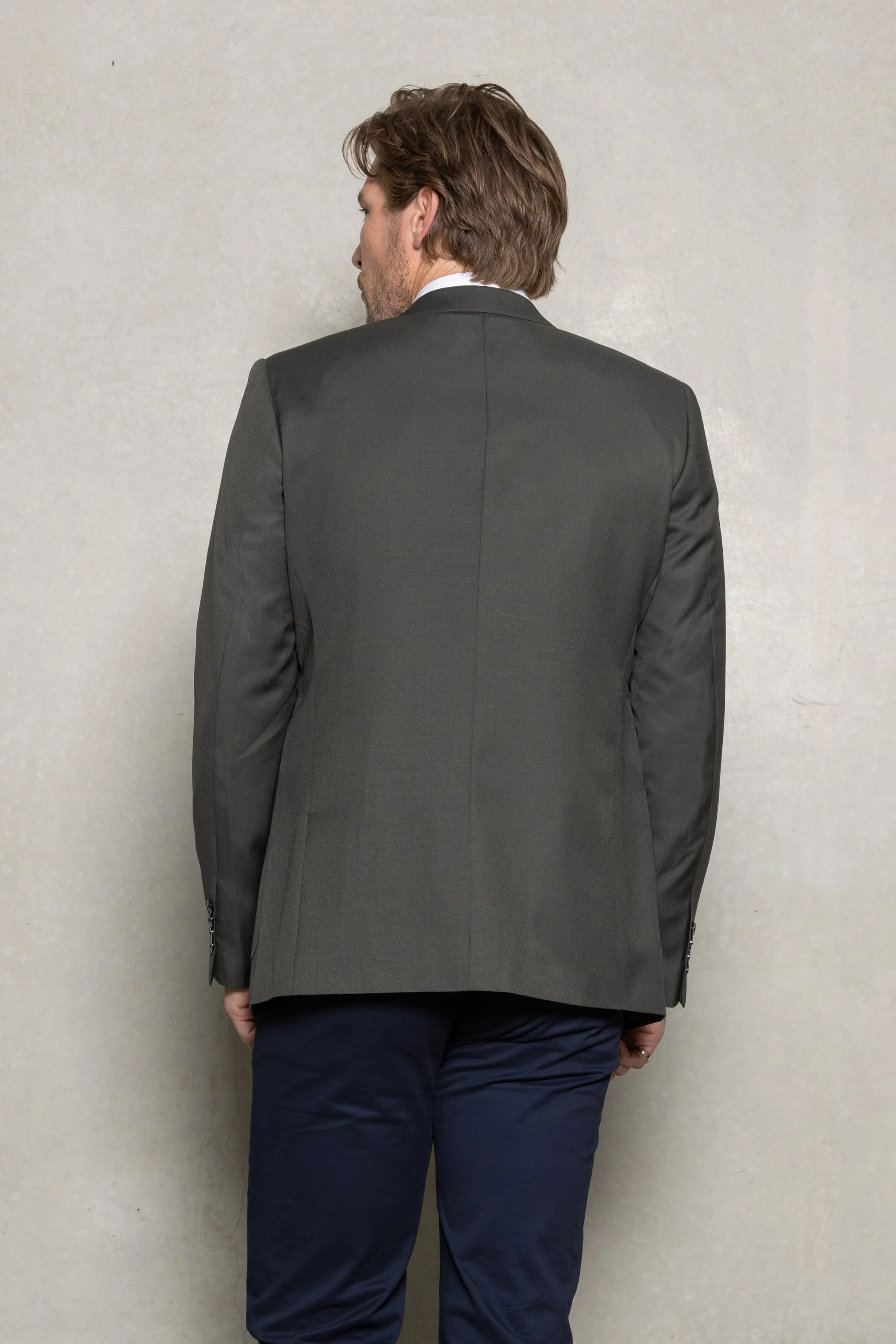 Desmond Wool Blend Blazer: Dark Green