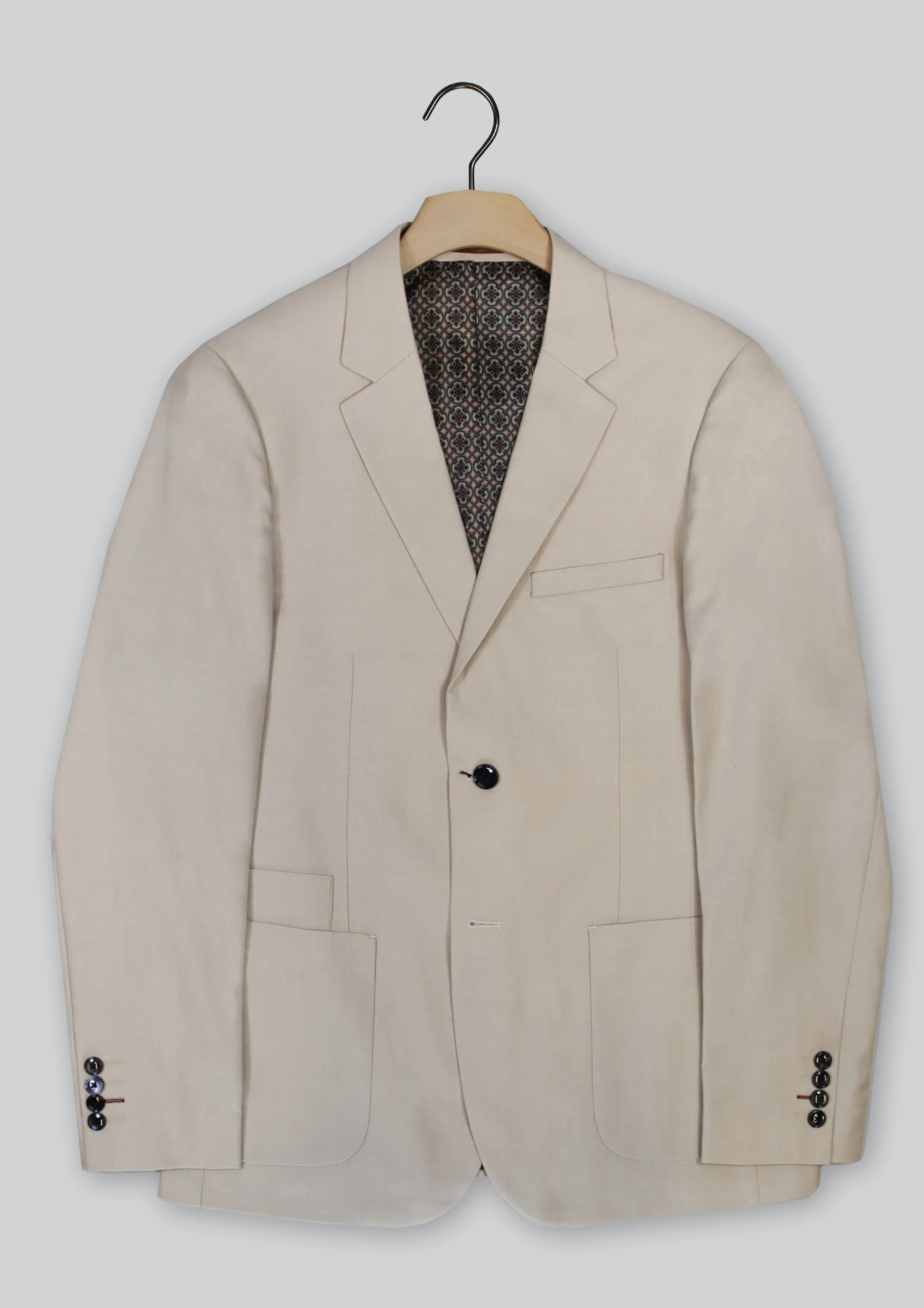 Desmond Wool Blend Blazer: Sand