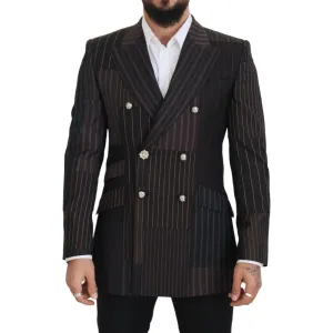 Dolce & Gabbana Multicolor Wool Silk Blend Slim Fit Blazer