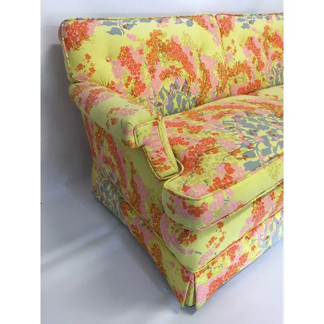 Dorothy Draper Hollywood Regency Floral Sofa