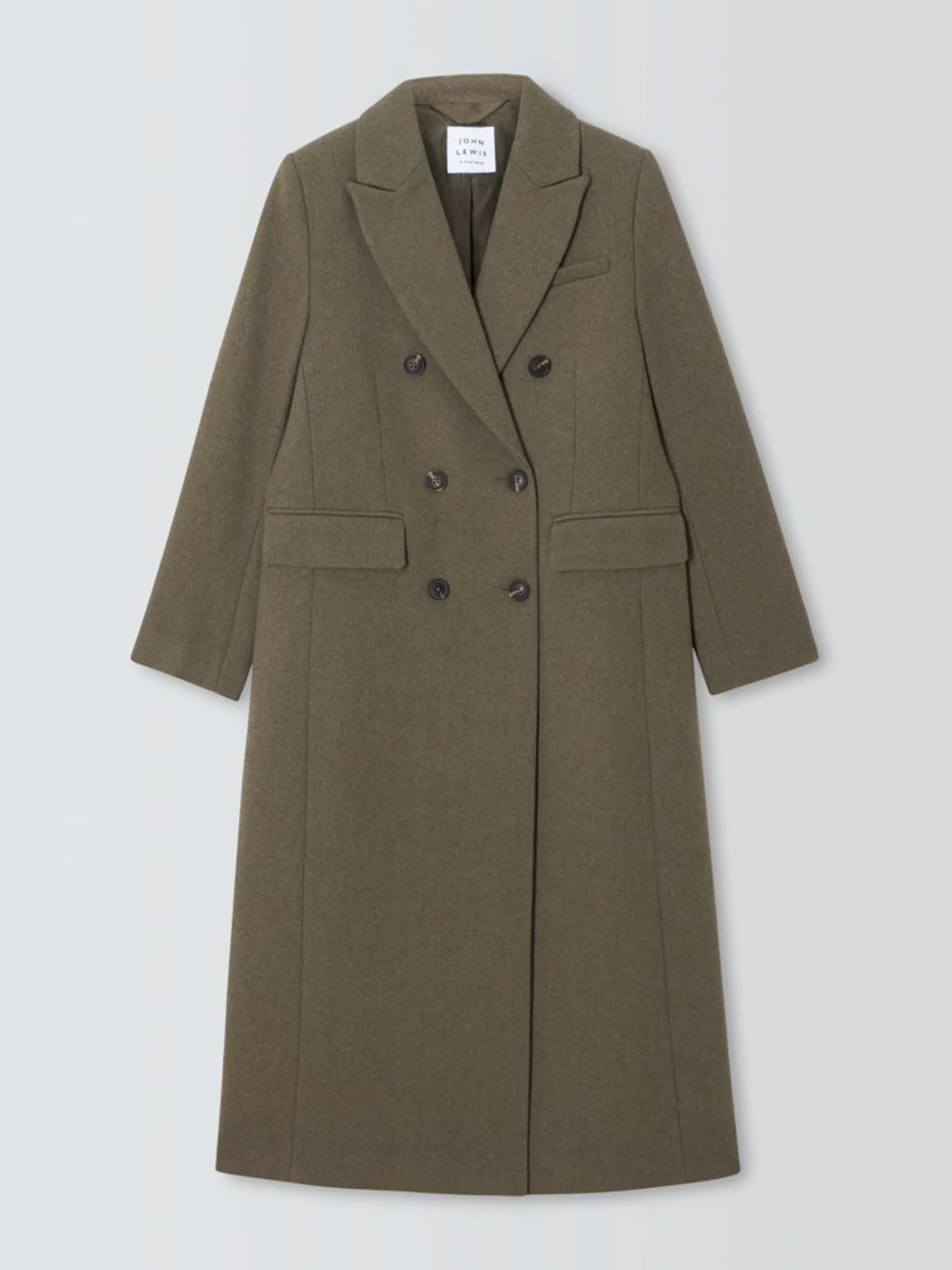 Double breasted wool melange coat