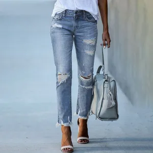 Edgy Fringe Ankle Denim