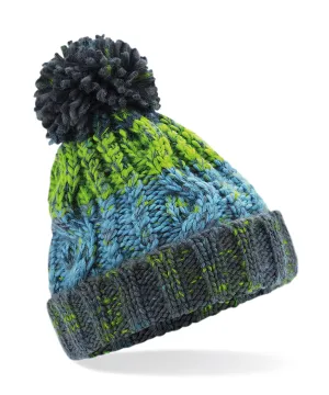 Electric Grey - Junior corkscrew pom pom beanie